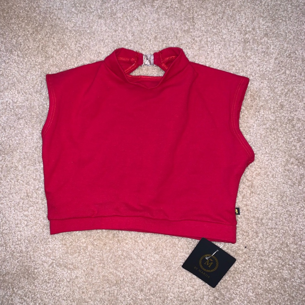 M BY MARIIA Womens Sueded Cotton Cap Sleeve Dance Crop Top